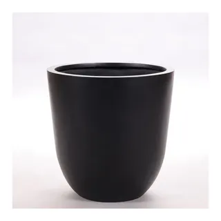Elegant Einrichten Pflanzkübel Pflanzkübel Fiberglas Rund-Konisch D30xH30cm Schwarz-Matt (1 St) schwarz