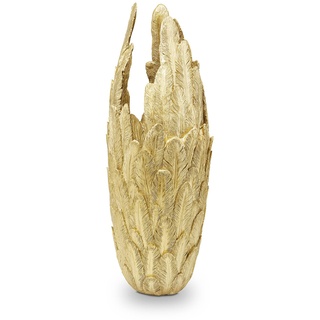 KARE DESIGN Vase Feathers Polyresin Gold 90 cm