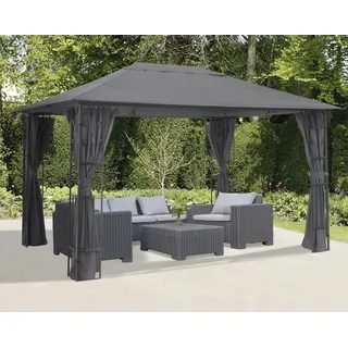 Konifera Pavillon Athen 3 x 4 m inkl. 4 Seitenteile Grau