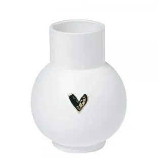 räder Kugelvase Herz Gold 13 cm Weiß