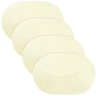 Erwin Müller Platzset Tischset "Amadora" 4er-Pack, Uni braun oval | 30 cm x 45 cm