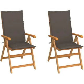 vidaXL Gartenstuhl 60,7 x 93,9 x 32,9 cm braun 2 St.