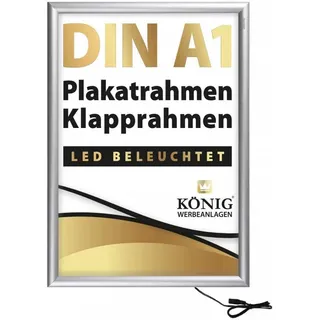 Dreifke Dreifke® LED Plakatrahmen DIN A1 | LED beleuchtet, | 25 mm Alu Profil, | entspiegelt