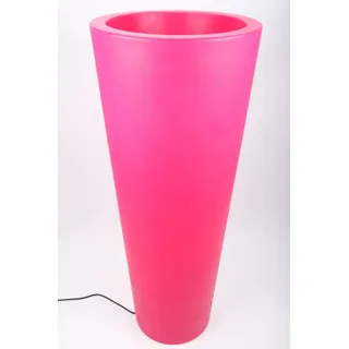 point-garden Beleuchteter Blumentopf aus Kunststoff, Pflanzkübel pink