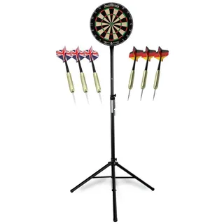 Stagecaptain BullsEye Pro Dartscheibe Sisal inkl. 6 Dartpfeilen und 12 Flights