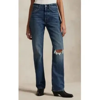 Polo Ralph Lauren für Damen. 211969401001 Relaxed Straight Fit Jeans mit hohem Bund blau (24/32), Lässig, Baumwolle, Denim