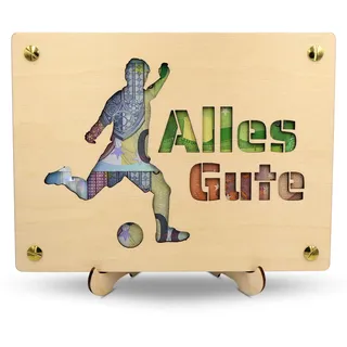 ZUKLA Verpackung für Geldgeschenke Fußball XL - 20 x 15 cm - Spardose Fussball - Fussball Geschenke Jungen - Geschenke für Fussballfans