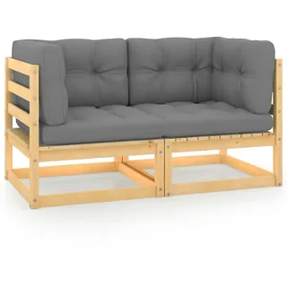 vidaXL Gartensofa 2-Sitzer Loungesofa Kiefer