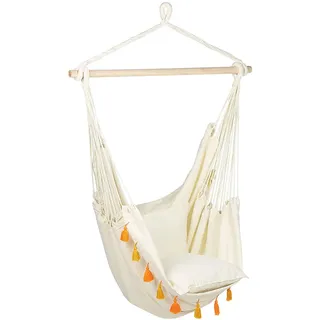 Beliani Hängesessel Varena Beige/Orange