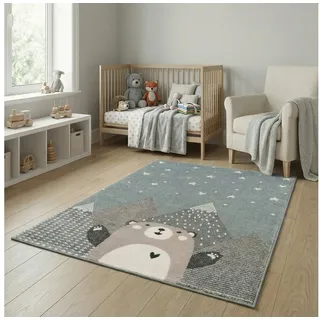 jimri Kinderteppich 120 x 170 cm Türkis/Beige
