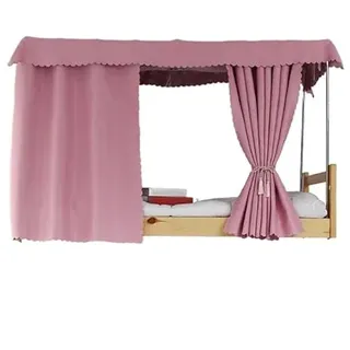 XYUERU Volltonfarbe Etagenbett Vorhang, Hochbett Bettvorhang Moskitonetz | Etagenbett Staubdicht Schlafsaal Bettvorhänge,Staubdicht Betthimmel Atmungsaktiv Verdunkelung Sichtschutz(Pink,2x1.2m)