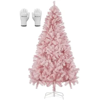 SALCAR Weihnachtsbaum Künstlich 180 cm Rosa, Künstlicher Tannenbaum mit Handschuhen und Metallständer, Weihnachtsbäume als Weihnachtsdeko Innen