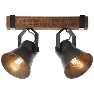 Brilliant Decca 2-flammig schwarz stahl, Holz
