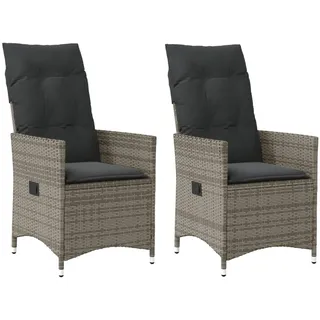 vidaXL Gartensessel mit Kissen 59 x 73 x 92 cm grau 2 St.