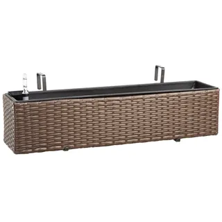 Dehner Blumenkasten Florenz, ca. 80 x 19 x 20 cm, Polyrattan, braun, 4.4 kg