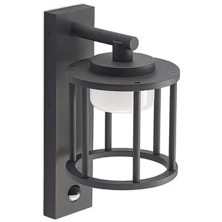 LUCANDE Außenwandleuchte Aluminium 33,1 cm mit Bewegungsmelder grau