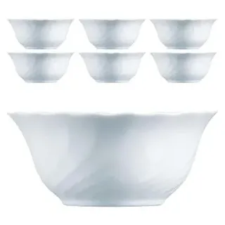 Arcoroc Dessertschalen Trianon ARC D6884, Opalglas, weiß, 12cm, Set, 6 Stück