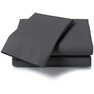Heckett and Lane Bettlaken Elementi, Mako-Satin, Gummizug: ohne, (1 Stück), Laken aus 100% Baumwolle, hochwertiges Mako-Satin, Betttuch ab 90x200 grau 160 cm x 290 cm