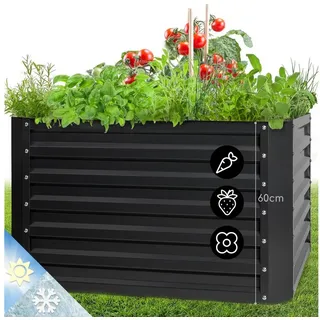 blumfeldt Hochbeet High Grow Straight, Hochbeet Metall Balkon Pflanzkasten Pflanzkübel Blumenkasten
