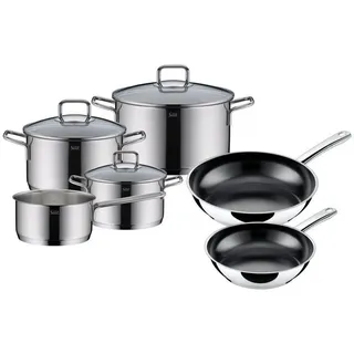 Silit Kochtopfset Extra Cook, Edelstahl, Metall, 6-teilig, 16 cm, 1.4 L, rund, 32.5x30.5x57 cm, backofengeeignet, hitzebeständig,backofengeeignet, Kochen, Töpfe, Topfsets