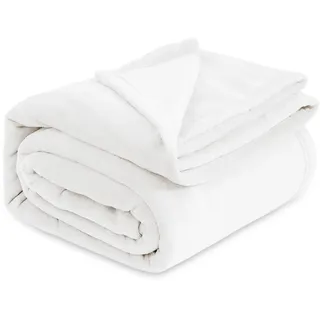 BEDSURE Kuscheldecke Flauschig Decke Fleecedecke - Wohndecke Warm Winter Weich, Sofadecke XXL, Decke Couch Blanket, Kuscheldecke Große, Wohn- & Kuscheldecken 220x240cm, Sofa überwurfdecke Weiß