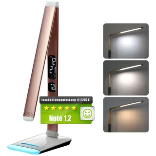 EAXUS LED Schreibtischlampe Braun