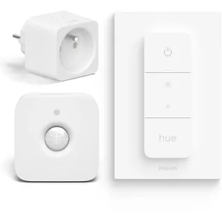 Philips Hue Combipack - Hue Smart Plug Belgien, Dimmer und Bewegungsmelder für den Innenbereich - Intelligente Steckdose