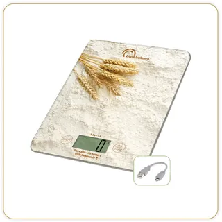 LITTLE BALANCE La Beauce 8716 Slim USB-R Küchenwaage ohne Batterie, wiederaufladbar, USB, reparierbar, 5 kg, La Beauce