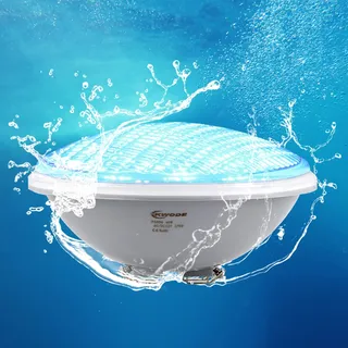 KWODE LED Poolbeleuchtung PAR56, 40W Blau LED Unterwasserleuchten Poolleuchte IP68 Wasserdicht, Unterwasser Beleuchtung für Swimming Pool 12V DC/AC