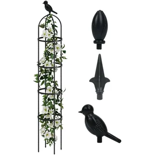 Bamworld 175 cm Garten Obelisk Rankgitter für Kletterpflanzen, Rundes Metall Pflanzen Spalier für Rosen Clematis Jasmin, Rostfreies Gitter für Innen- und Außenbereich