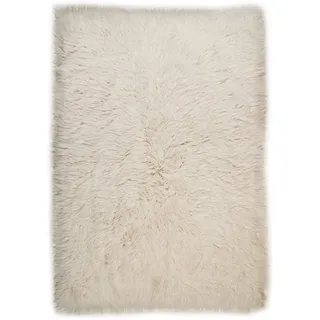Theko | Flokati Teppich aus 100% Schurwolle nachhaltiger Teppich FLOKOS 2450 | handgewebt | Farbe: Natur | 60x90 cm