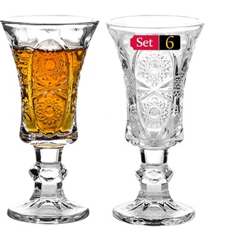 Srgeilzati Port-Gläser mit Stiel, Likörglas, 6 Schnapsgläser, Limoncello-Gläser, 4cl (6)