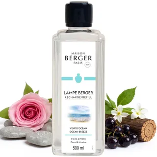 Maison Berger – Nachfüllung Frische Ozeanbrise 500 ml für Lampe Berger – 2-in-1 geruchsneutralisierendes Raumduft-Öl – Meeresdüfte, Weißer Moschus