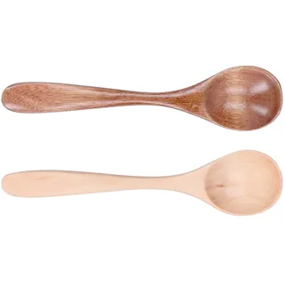 Gebogener Holzlöffel, 2er-set, Kleiner Rührlöffel Für Die Küche Zu Hause, Restaurant, Gebogener Griff, Umweltfreundliches Küchenutensil
