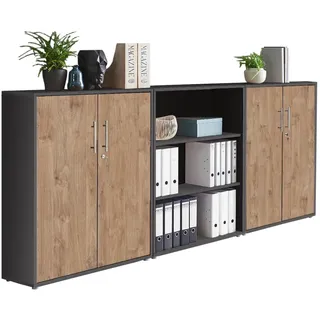 moebel-dich-auf TABOR 9 Aktenschrank 4-türig 80 x 40 x 180 Gold/Grau