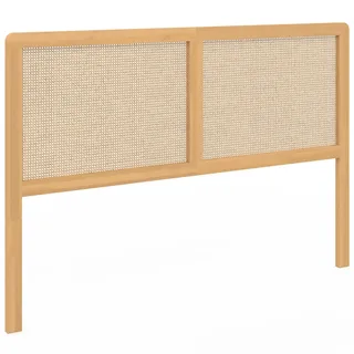 IDMarket - Kopfteil auf Fuß EDHEN 160 cm Rohrgeflecht und Holz