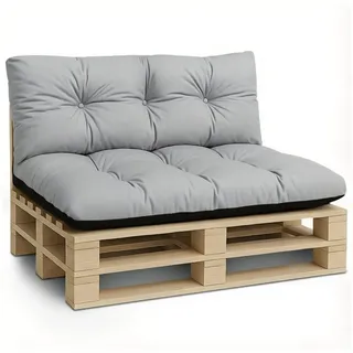 Amazinggirl Palettenkissen Outdoor Kissen Auflagen für Paletten Europaletten und Palettensofa grau Sitzkissen 120x80 cm