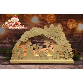 LED Schwibbogen Holzdesign Orig Erzgebirge Handarbeit Ratags Pittiplatsch