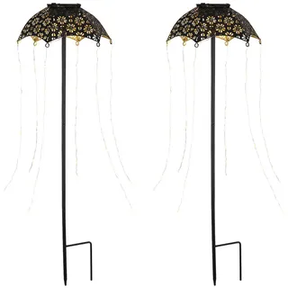 GLOBO Außenleuchte Kunststoff Metall 20,5 x 65 cm 2er Set schwarz kupfer