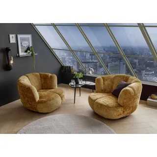 Stella Trading Sessel Muriel Textil 101 x 69 x 107 cm Gelb/Gold drehbar