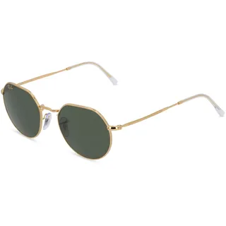 Ray-Ban RB 3565 JACK Unisex-Sonnenbrille Vollrand Panto Metall-Gestell, gold