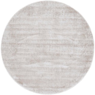 Teppich Ava Viskoseteppich, carpetfine, rund, Höhe: 13 mm, Seidenoptik, leichter Glanz, Wohnzimmer beige Ø 80 cm x 13 mm