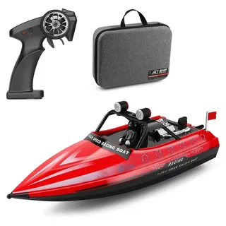 WLtoys WL917 RC Boot 2,4 GHz Fernbedienung Boote RC Jetboot 16 km/h RC Boot Spielzeug Geschenk fuer Kinder Erwachsene Jungen Aufbewahrungstasche Paket - Rot