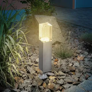 esotec Solarleuchte Edelstahl 30 cm inkl. Akku silber