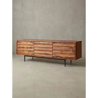 KADIMA DESIGN Industrial-Stil TV-Lowboard 147x50x38 cm Braun Holz/Metall