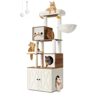 Songmics Kratzbaum 185 cm braun-weiß