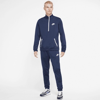 Trainingsanzug NIKE SPORTSWEAR "Sport Essentials Men's Poly-Knit Track Suit" Gr. S, blau (midnight navy, white) Herren Sportanzüge Trainingsanzüge