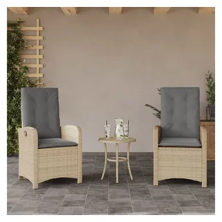vidaXL Gartensessel 58,4 x 69,4 x 31,8 cm beige 2 St.