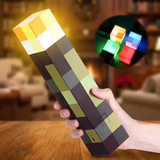 HSMHLYYB Lampe Fackel Wandlampe, 4 Farben Wall Fackel Nachtlicht 28cm, USB wiederaufladbar für Nachttischlampe, Wiederaufladbar Nachtlampe Kinder, Leuchtende Wandlampe Nachtlampe, Geschenk für Gamer