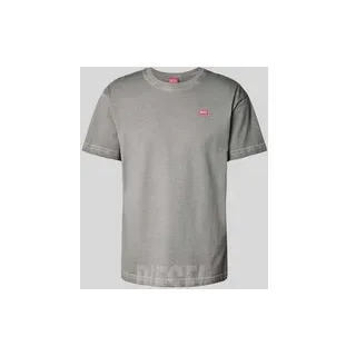 Regular Fit T-Shirt aus reiner Baumwolle, Hellgrau, M